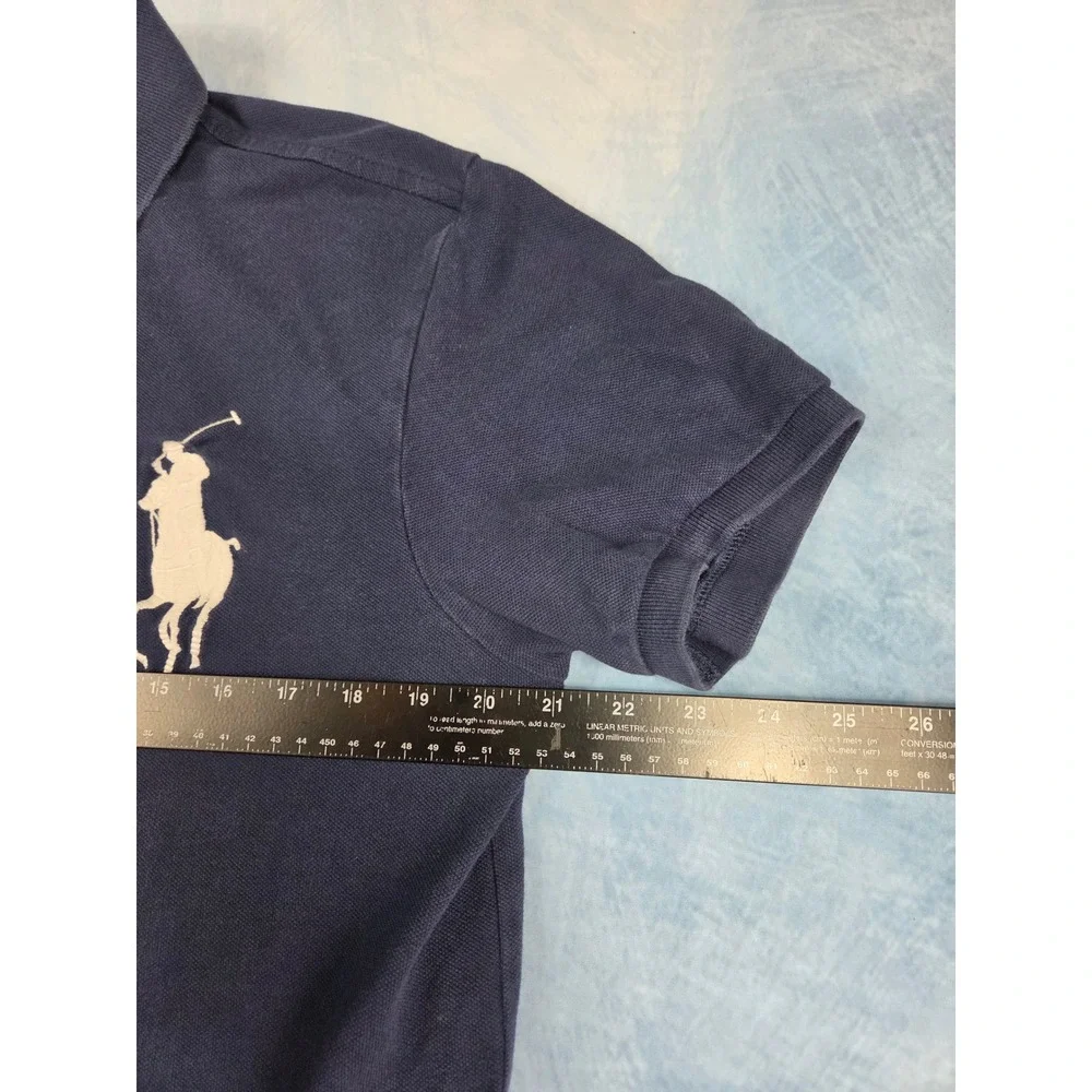 Polo Ralph Lauren Big Pony Men's Polo Shirt L Navy Custom Fit #3 Mesh
